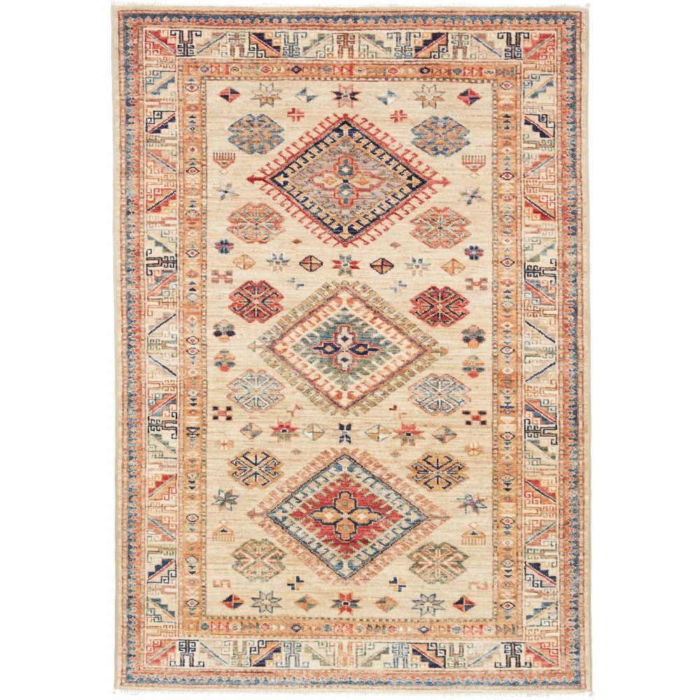 Tappeto Kazak Fine Pakistan marrone giallo 100x147