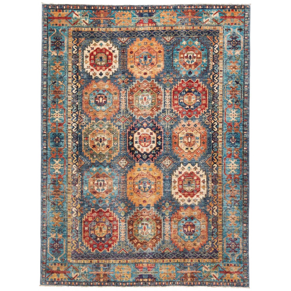 Tappeto Tribal Pakistan bianco marrone 148x201 Tappeto Tribal Pakistan bianco marrone 148x201