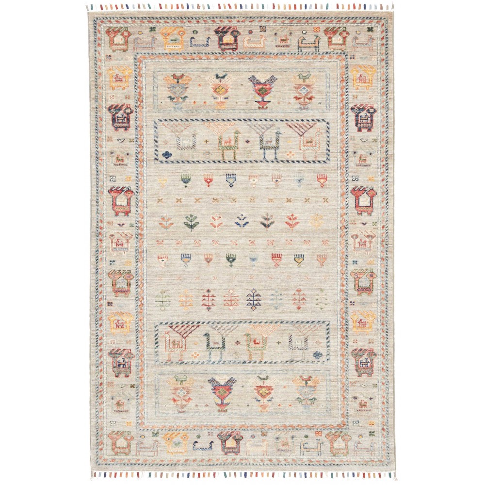 Tappeto Rubin Pakistan bianco grigio 98x155