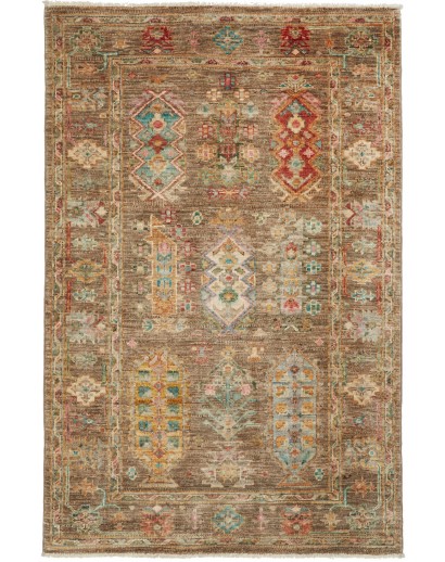 Tappeto Tribal Pakistan bianco 83x126