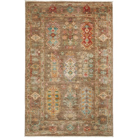 Tappeto Tribal Pakistan bianco 83x126