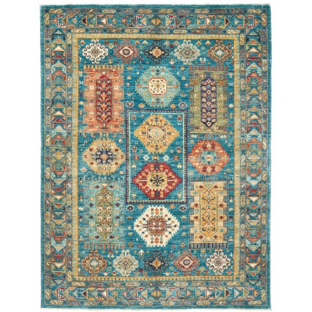 Tappeto Tribal Pakistan marrone verde 150x202