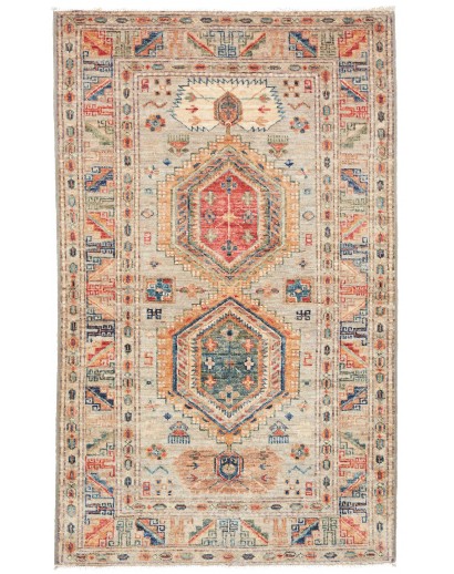 Tappeto Kazak Fine Pakistan marrone grigio 77x128