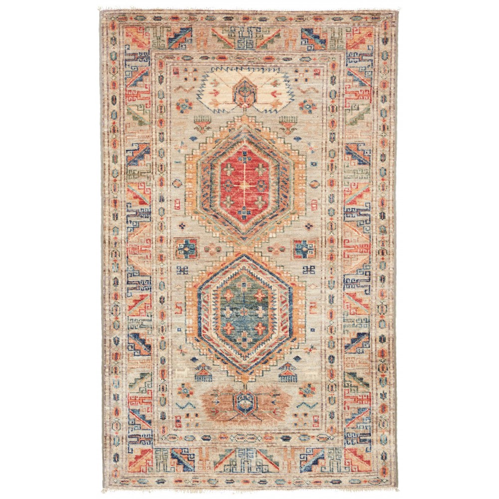 Tappeto Kazak Fine Pakistan marrone beige 76x127