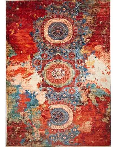Tappeto Mona Pakistan marrone giallo 246x345