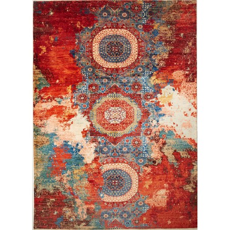 Tappeto Mona Pakistan marrone giallo 246x345