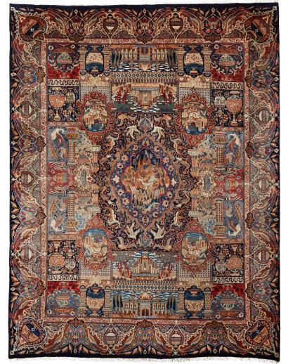 Tappeto Kashamr Zirkhaki Persia grigio marrone 294x385
