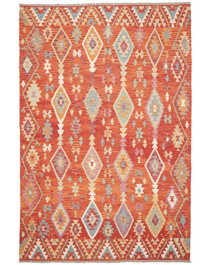 Tappeto Kilim Afghanistan rosso 197x299