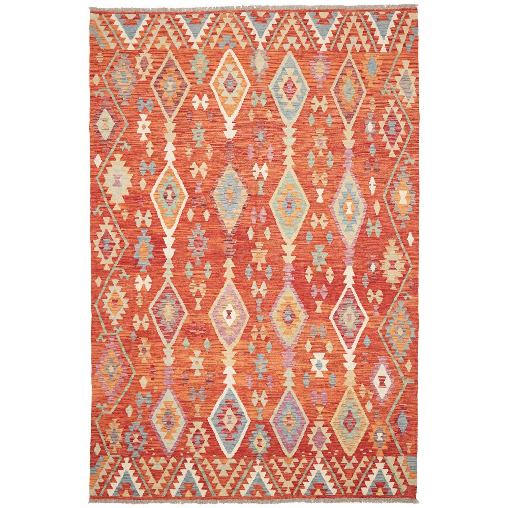 Tappeto Kilim Afghanistan rosso 197x299
