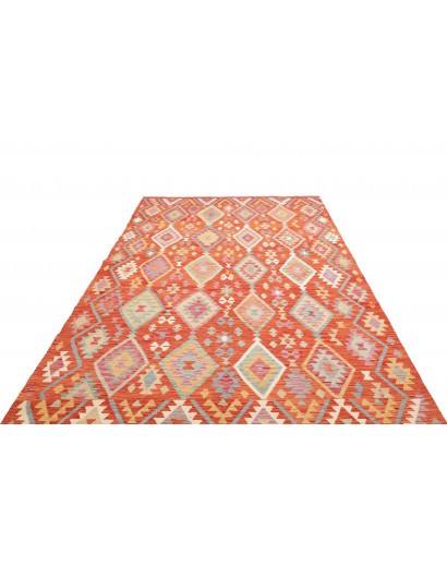 Tappeto Kilim Afghanistan arancione rosso 197x305