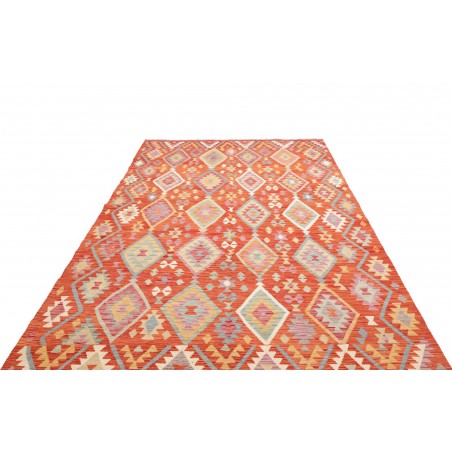 Tappeto Kilim Afghanistan arancione rosso 197x305
