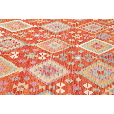 Tappeto Kilim Afghanistan arancione rosso 197x305