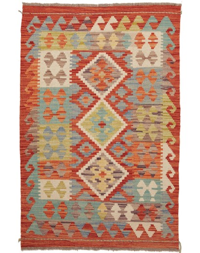 Tappeto Kilim Afghanistan marrone bianco 83x128