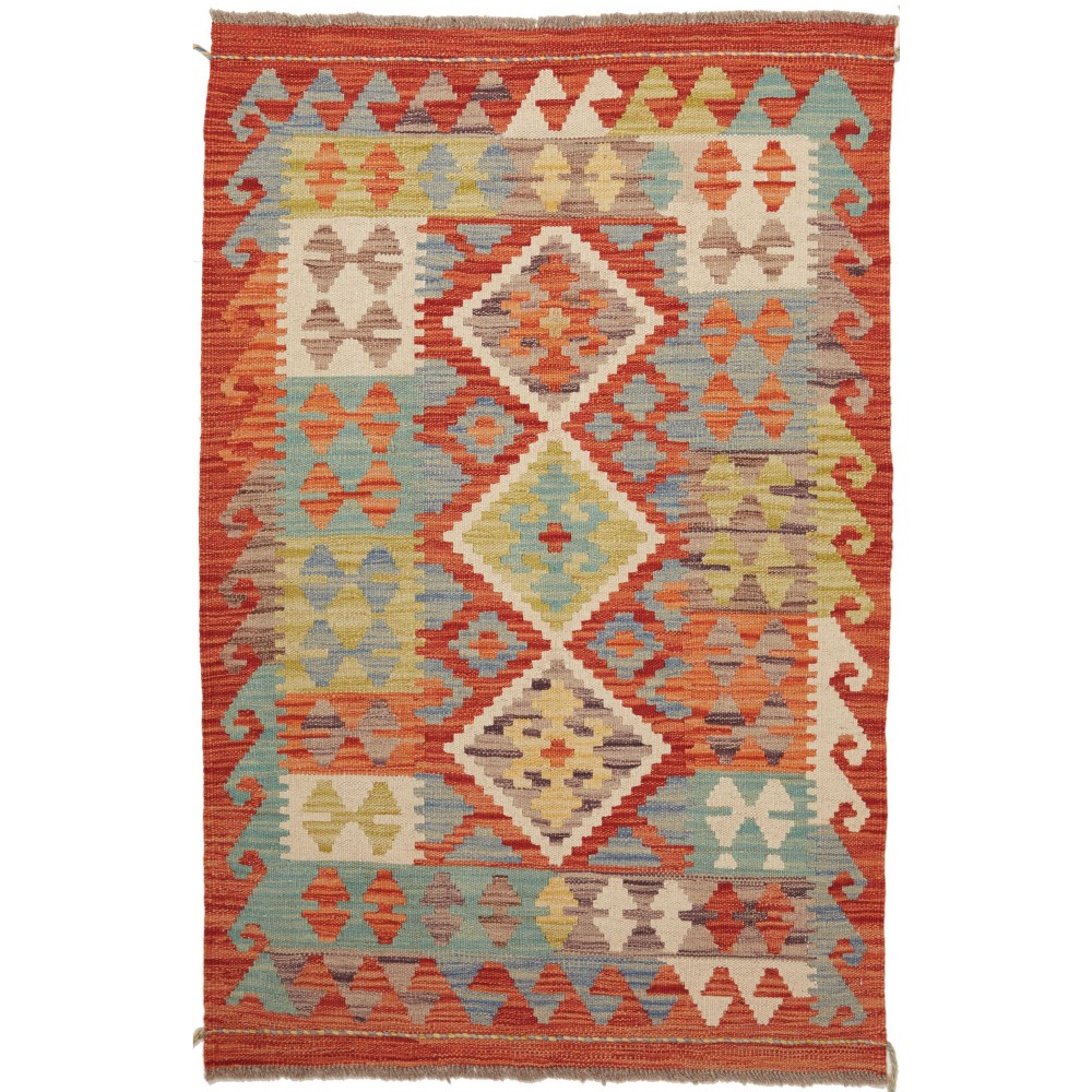 Tappeto Kilim Afghanistan marrone bianco 83x128