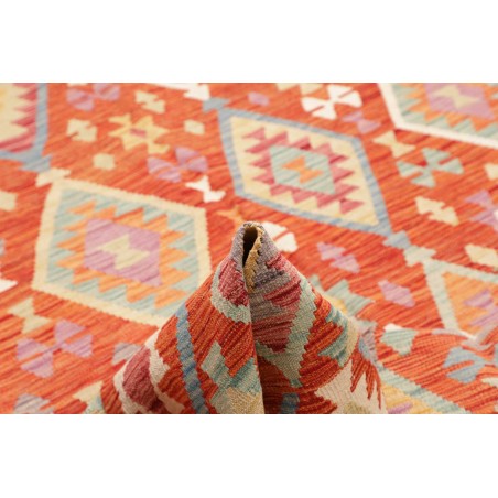 Tappeto Kilim Afghanistan arancione rosso 197x305
