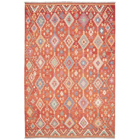 Tappeto Kilim Afghanistan arancione rosso 201x300