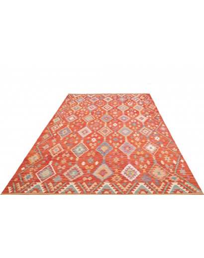 Tappeto Kilim Afghanistan arancione rosso 201x300