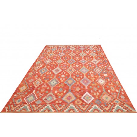 Tappeto Kilim Afghanistan arancione rosso 201x300