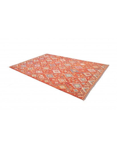 Tappeto Kilim Afghanistan arancione rosso 201x300