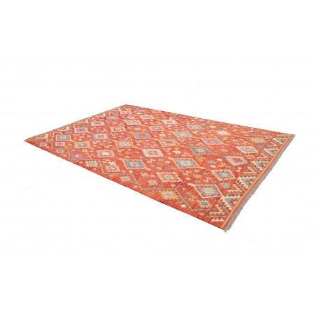 Tappeto Kilim Afghanistan arancione rosso 201x300
