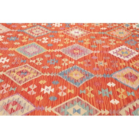 Tappeto Kilim Afghanistan arancione rosso 201x300