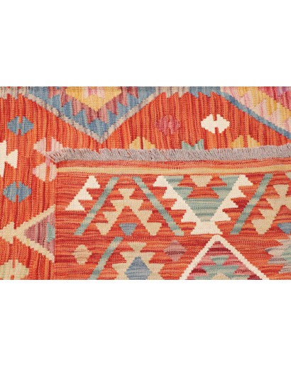 Tappeto Kilim Afghanistan arancione rosso 201x300