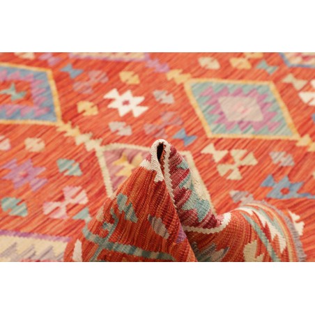 Tappeto Kilim Afghanistan arancione rosso 201x300