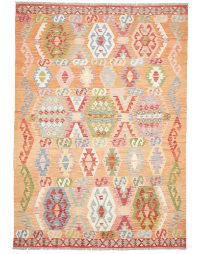 Tappeto Kilim Afghanistan marrone giallo 206x292