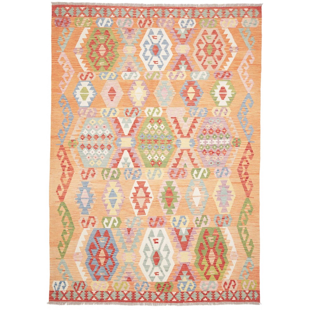 Tappeto Kilim Afghanistan marrone giallo 206x292