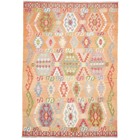 Tappeto Kilim Afghanistan marrone giallo 206x292