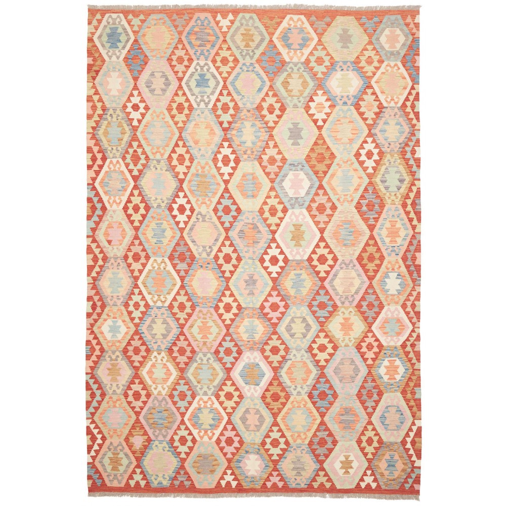 Tappeto Kilim Afghanistan marrone rosso 202x298