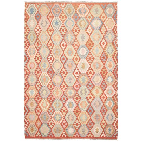 Tappeto Kilim Afghanistan marrone rosso 202x298