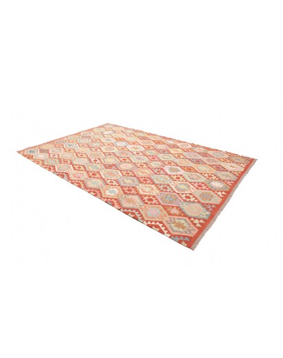Tappeto Kilim Afghanistan marrone rosso 202x298