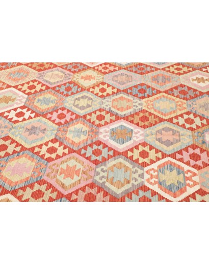 Tappeto Kilim Afghanistan marrone rosso 202x298