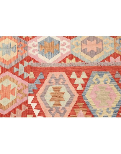 Tappeto Kilim Afghanistan marrone rosso 202x298