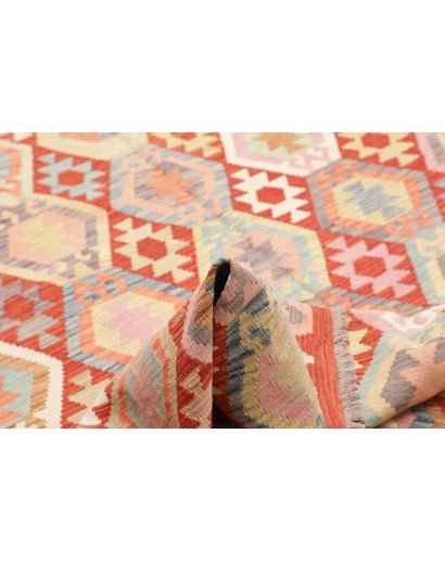 Tappeto Kilim Afghanistan marrone rosso 202x298