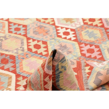 Tappeto Kilim Afghanistan marrone rosso 202x298