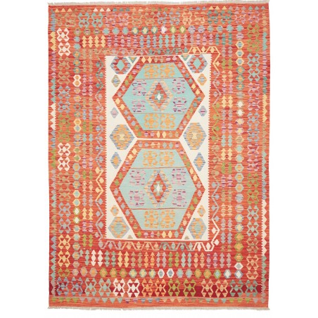 Tappeto Kilim Afghanistan arancione marrone 213x290