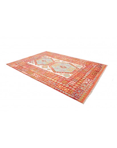 Tappeto Kilim Afghanistan arancione marrone 213x290