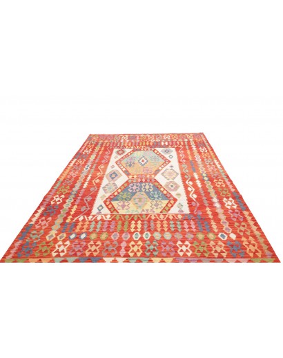 Tappeto Kilim Afghanistan rosso giallo 211x290