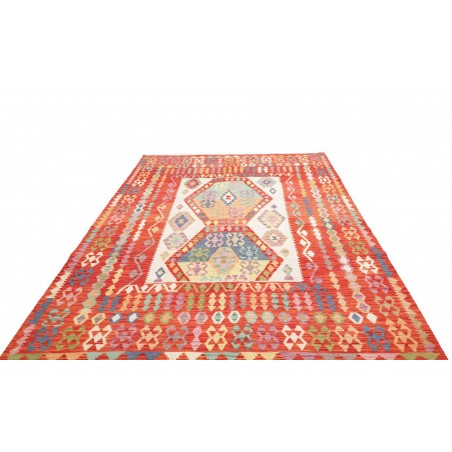 Tappeto Kilim Afghanistan rosso giallo 211x290