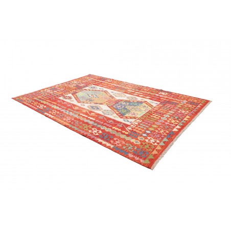 Tappeto Kilim Afghanistan rosso giallo 211x290