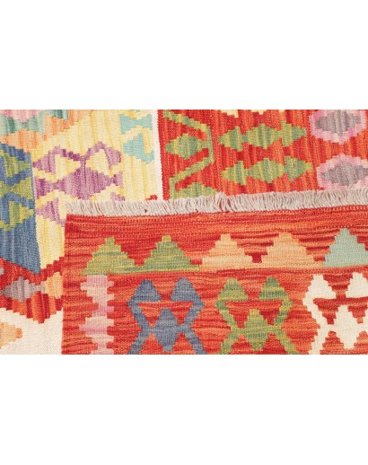 Tappeto Kilim Afghanistan rosso giallo 211x290