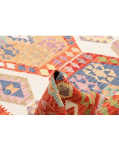 Tappeto Kilim Afghanistan rosso giallo 211x290