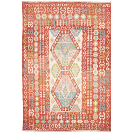 Tappeto Kilim Afghanistan marrone rosso 210x301