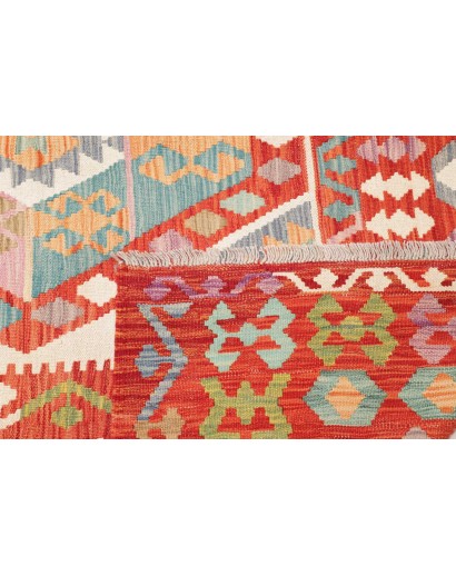 Tappeto Kilim Afghanistan marrone rosso 210x301