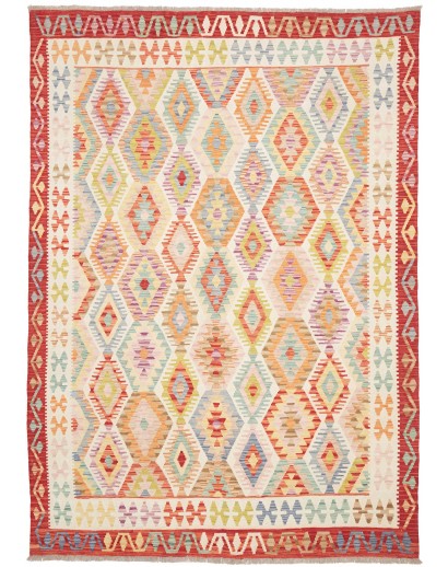 Tappeto Kilim Afghanistan giallo arancione 204x290