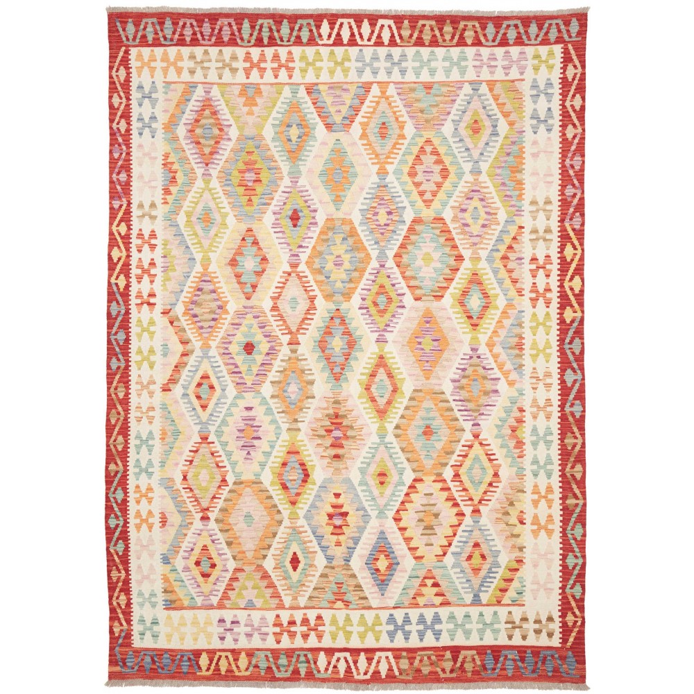 Tappeto Kilim Afghanistan giallo arancione 204x290