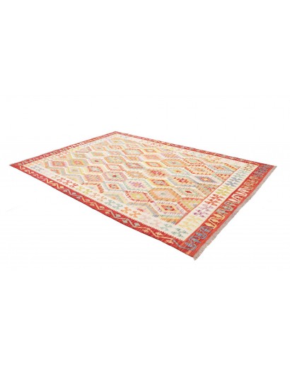 Tappeto Kilim Afghanistan giallo arancione 204x290