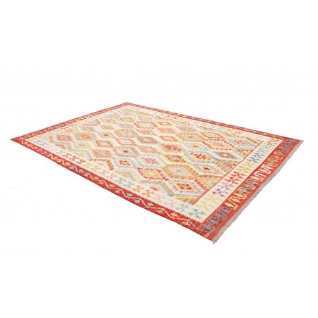 Tappeto Kilim Afghanistan giallo arancione 204x290